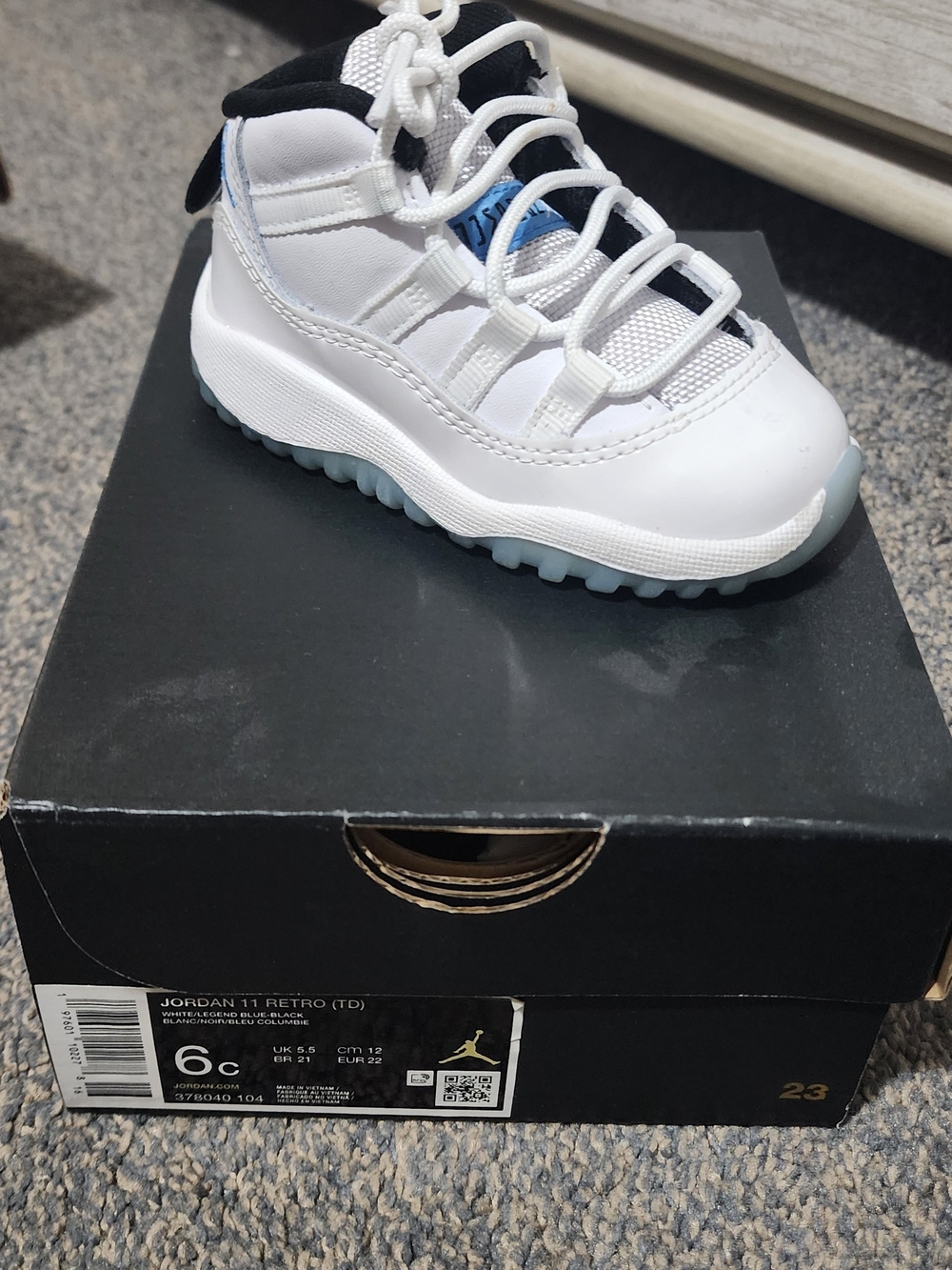 Jordan 11 Retro TD Toddler Shoes - White / Black / Blue